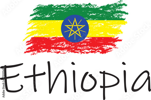 Ethipia country flag concept with grunge design suitable for a logo icon design