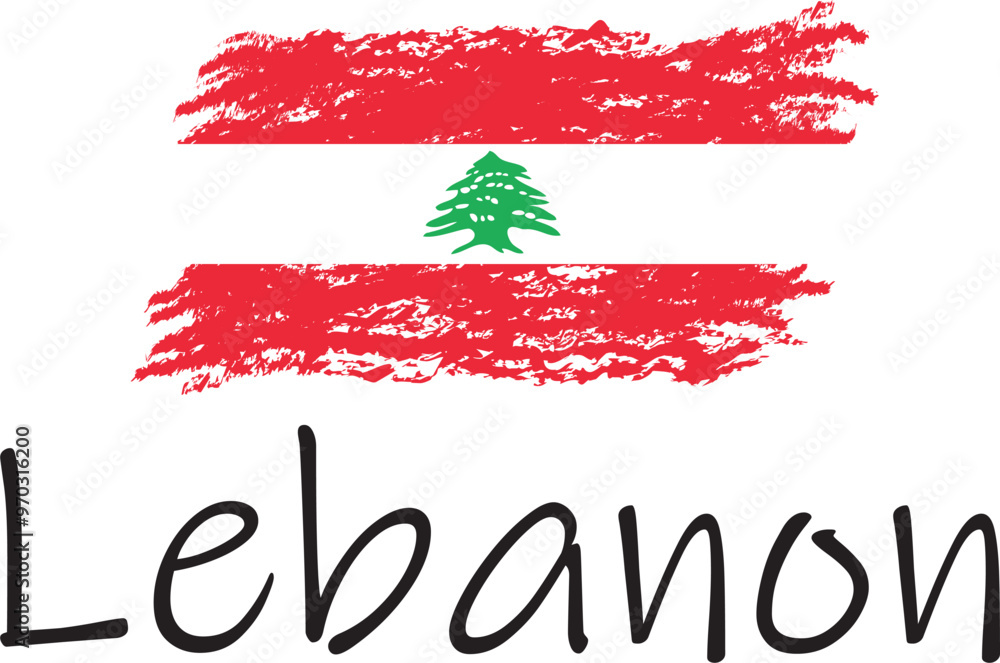 Lebanon country flag concept with grunge design suitable for a logo icon design Lebanon country flag concept with grunge design suitable for a logo icon design