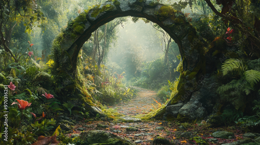 Fototapeta premium Stone Archway Forest.