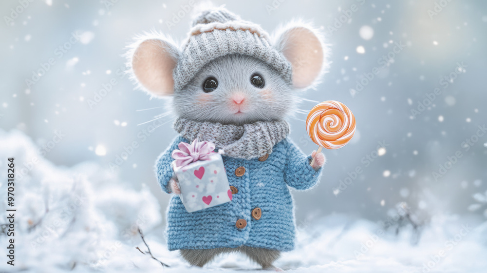 Cute Mouse Winter. Cute Mouse Winter.