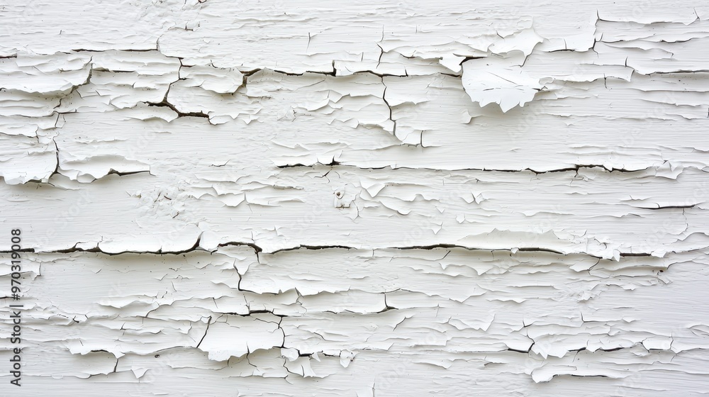 Obraz premium White Cracked Peeling Paint Texture Background