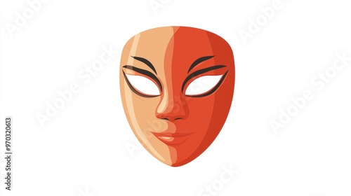 Flat cartoon illustration of a single mask icon on a white background