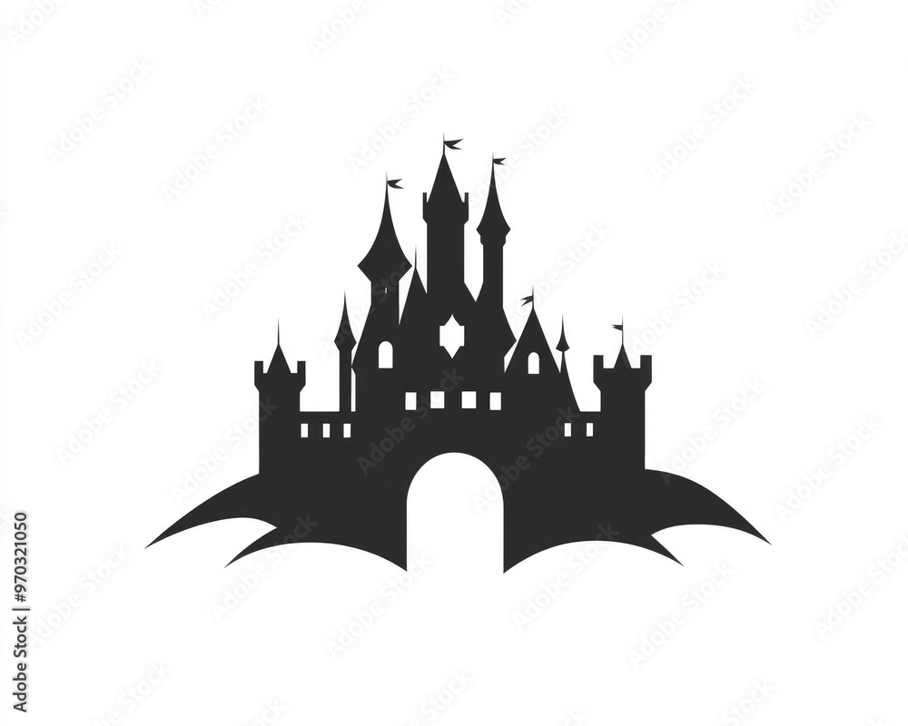 Obraz premium Fantasy castle logo symbols icon template illustration