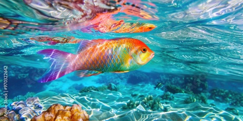 Colorful Fish Gliding Through Pristine Waters photo