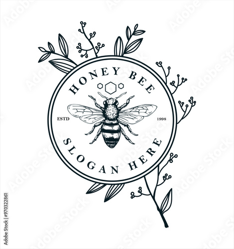 honey bee logo design