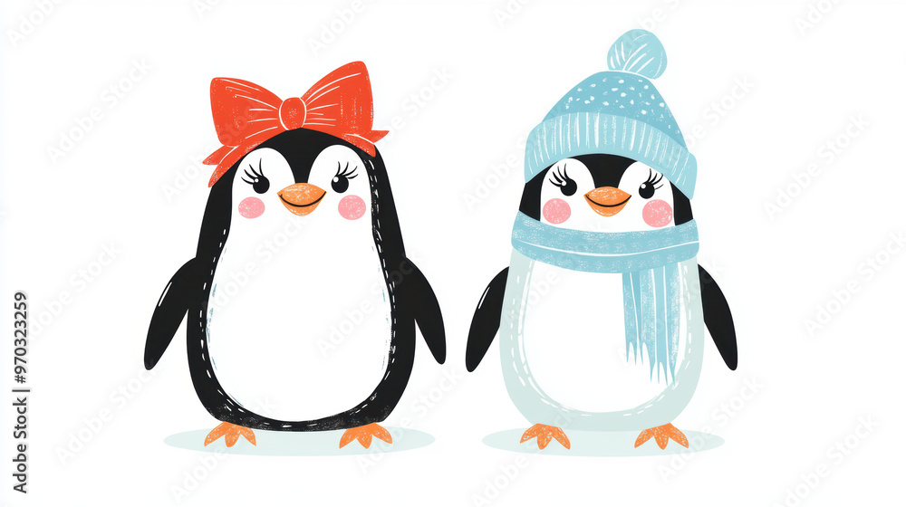 Fototapeta premium Penguin Couple Winter.