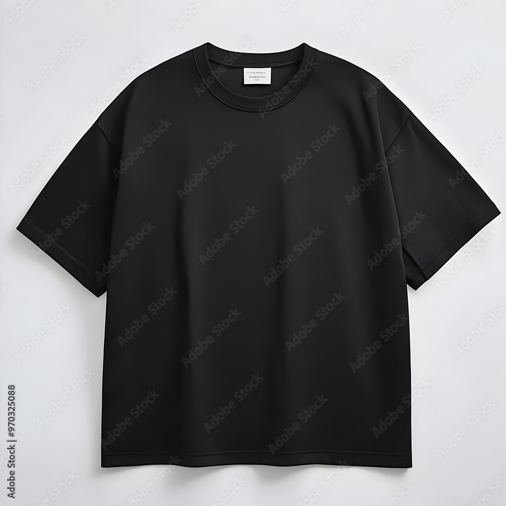 Black Oversize T Shirt Mockup with Front and Back Views Isolated on White Background Black Oversize T Shirt Mockup with Front and Back Views Isolated on White Background