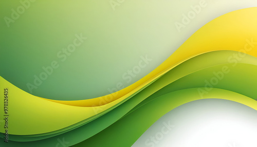 abstract green and yellow wave copy space background. Generated by AI