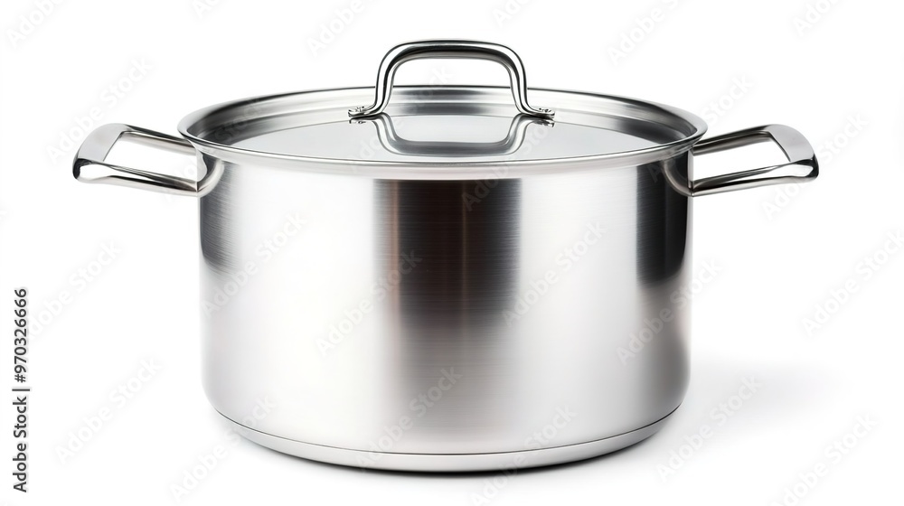 Stainless steel pot isolated on a white background Stainless steel pot isolated on a white background