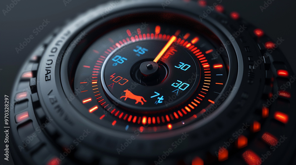 speedometer on black background speedometer on black background