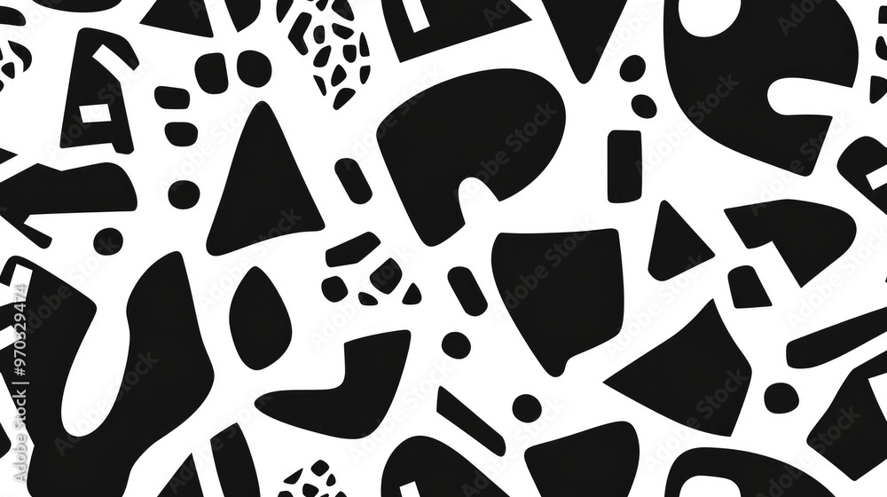 Abstract Shapes Background Design Seamless Black and White Pattern Simple Repeated Pattern Design Abstract Shapes Background Design Seamless Black and White Pattern Simple Repeated Pattern Design