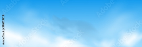 Sky Blue,Cloud Background,Horizon Summer Clear Sky over beach,Vector landscape nature sunrise in Winter,Spring panorama banner white clouds over