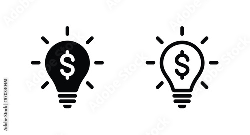 lightbulb with dollar symbol icon vector for web site