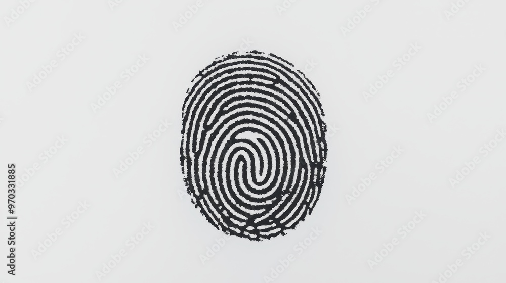 Black Fingerprint on White Background Black Fingerprint on White Background