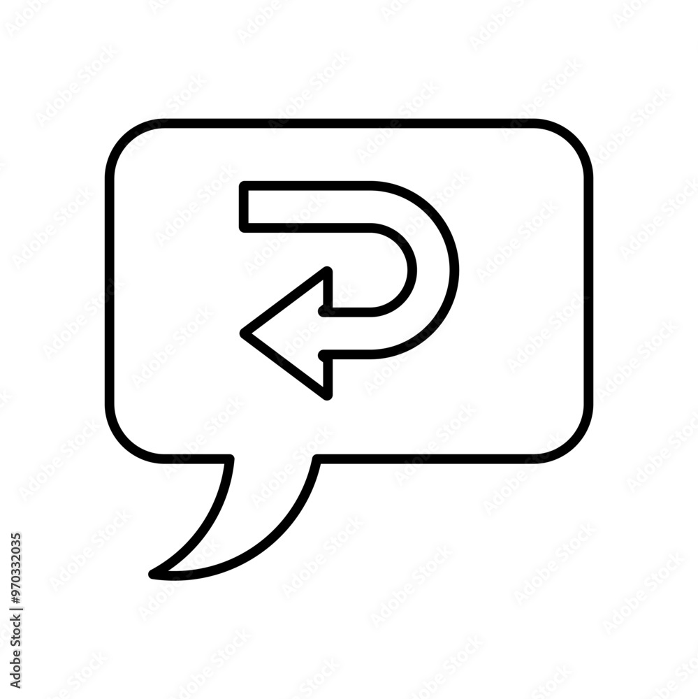 user reply icon, line vector isolated on white background. trendy and modern design user reply icon, line vector isolated on white background. trendy and modern design