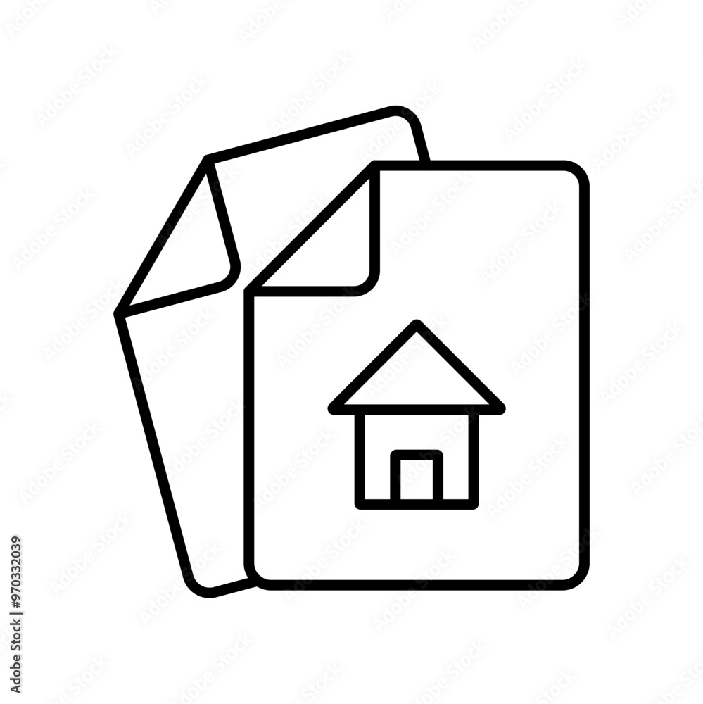 home document icon, line vector isolated on white background. trendy and modern design home document icon, line vector isolated on white background. trendy and modern design