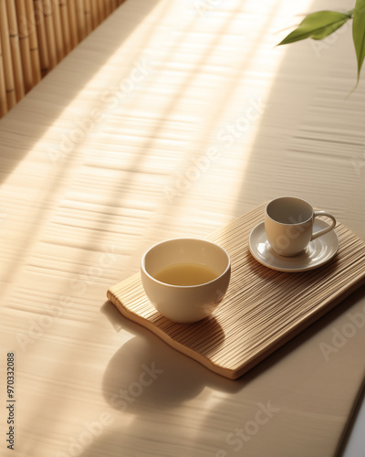 Tea in a minimalist Japanese style room
