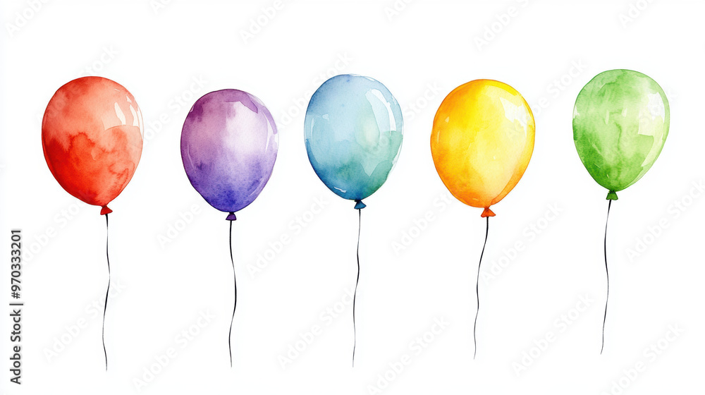 Watercolor Balloons.