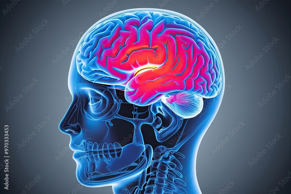 Obraz premium Advanced Brain Imaging Techniques Revealing Human Nervous System Structure and Function