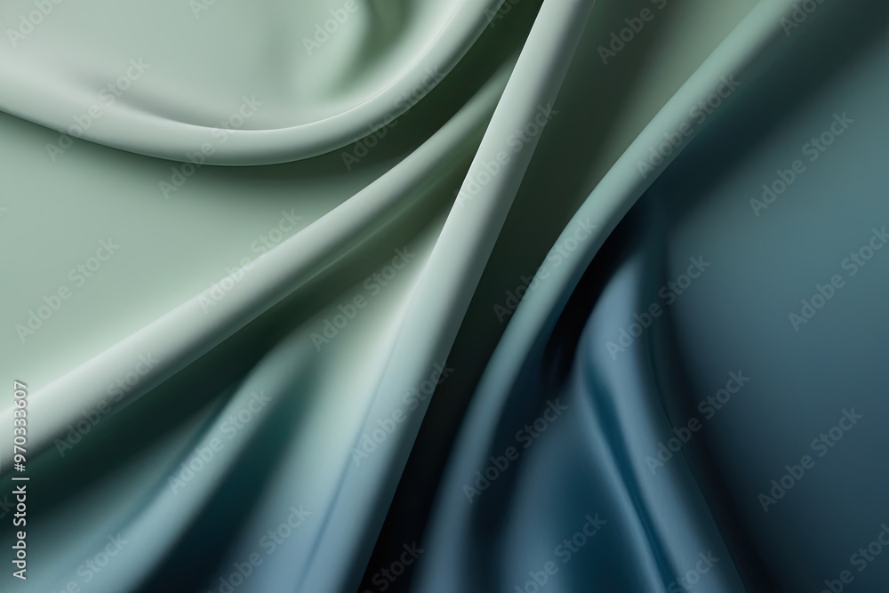 Fototapeta premium Elegant Jade Color with Matte Silver and Azure Gradient in a Serene Field