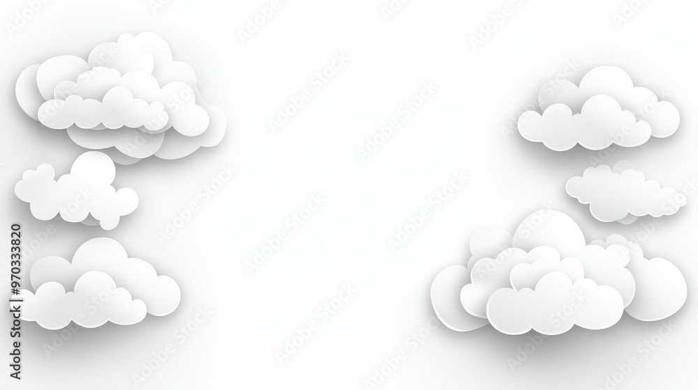 White Paper Clouds Background White Paper Clouds Background