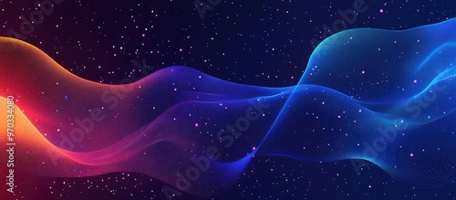 Digital Particle Waves And Abstract Light Background photo