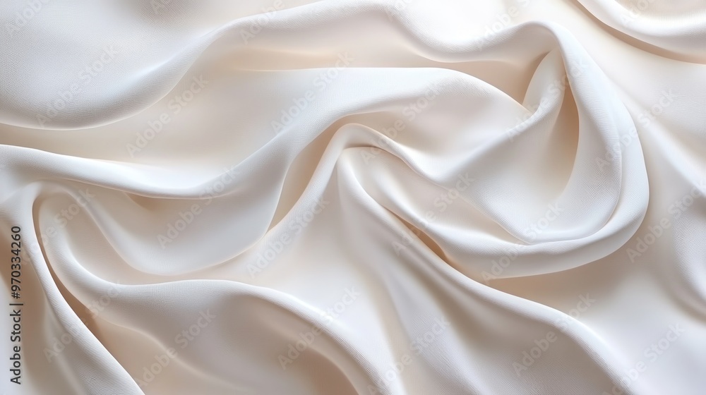 3D Fabric Folds With White Satin Cloth Draping Luxurious And Elegant Material With Cinematic Shadows 3D Fabric Folds With White Satin Cloth Draping Luxurious And Elegant Material With Cinematic Shadows