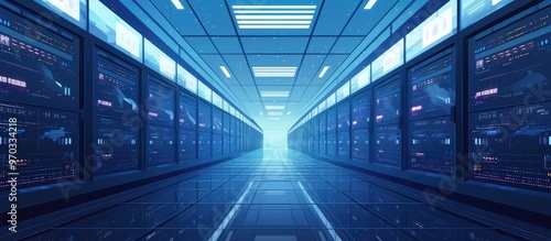 Data Center Server Room For Cloud Computing Hosting