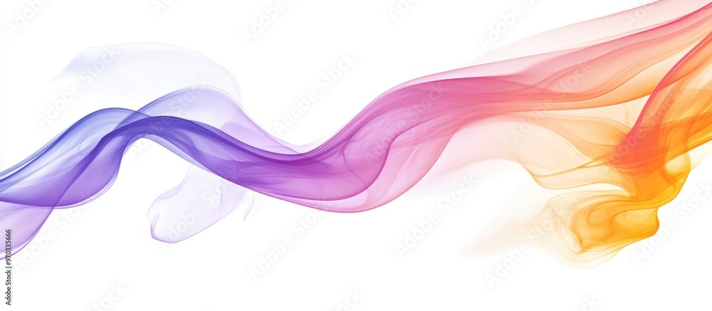 Fototapeta premium Colorful abstract wave smoke against a white background