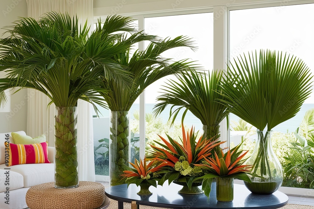 Fototapeta premium Vibrant Palm Decor Ideas for Summer Retreats and Tropical Getaways