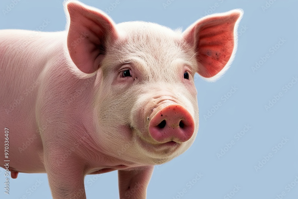 Isolated Pig Portrait on Clear Background for Charming Animal Photography Isolated Pig Portrait on Clear Background for Charming Animal Photography