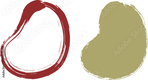 墨で描いた和風の変形の枠