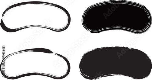 墨で描いた和風の変形の枠