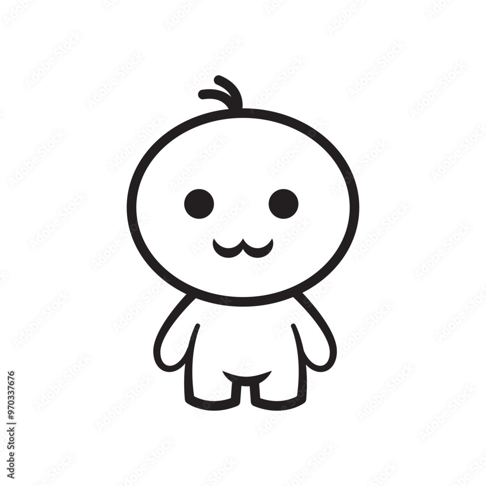 Naklejka premium Cute and simple cartoon characters