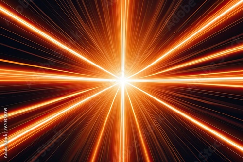 Dynamic Orange Energy Wave with Luminous Glow and Radiant Motion