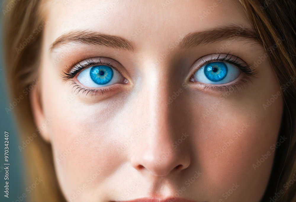 close-up photo of a beautiful woman with blue eyes. generative ai close-up photo of a beautiful woman with blue eyes. generative ai