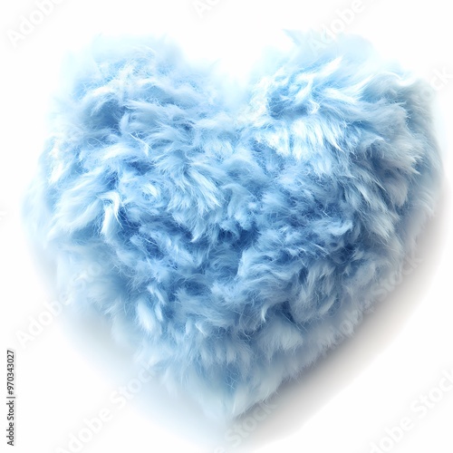 Fluffy Blue Heart: A soft and cuddly blue heart-shaped plush toy, perfect for Valentine's Day, baby showers, or any occasion that calls for a touch of love and sweetness. 