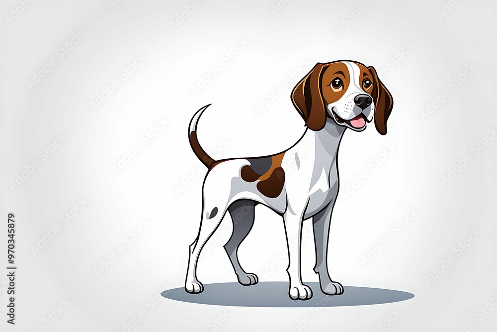 Cartoon Illustration of a Brown and White Beagle Dog Cartoon Illustration of a Brown and White Beagle Dog