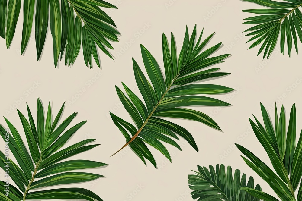 Lush Green Palm Graphics on Minimalist Backgrounds for Natural Visuals Lush Green Palm Graphics on Minimalist Backgrounds for Natural Visuals