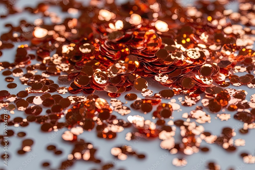Shimmering Copper Confetti Shines in a Clear Open Field Shimmering Copper Confetti Shines in a Clear Open Field