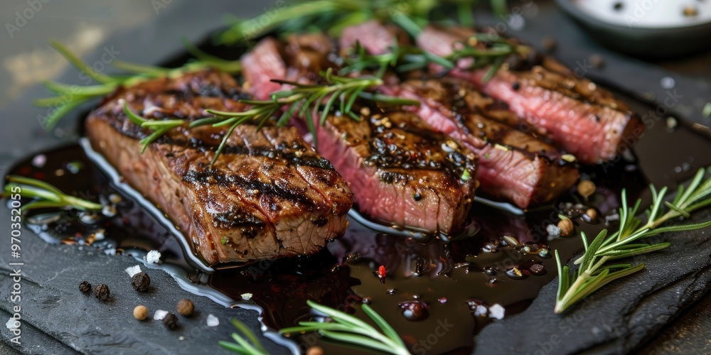 Flat Iron Steak Cooked Sous Vide with Rosemary and Balsamic Reduction Flat Iron Steak Cooked Sous Vide with Rosemary and Balsamic Reduction