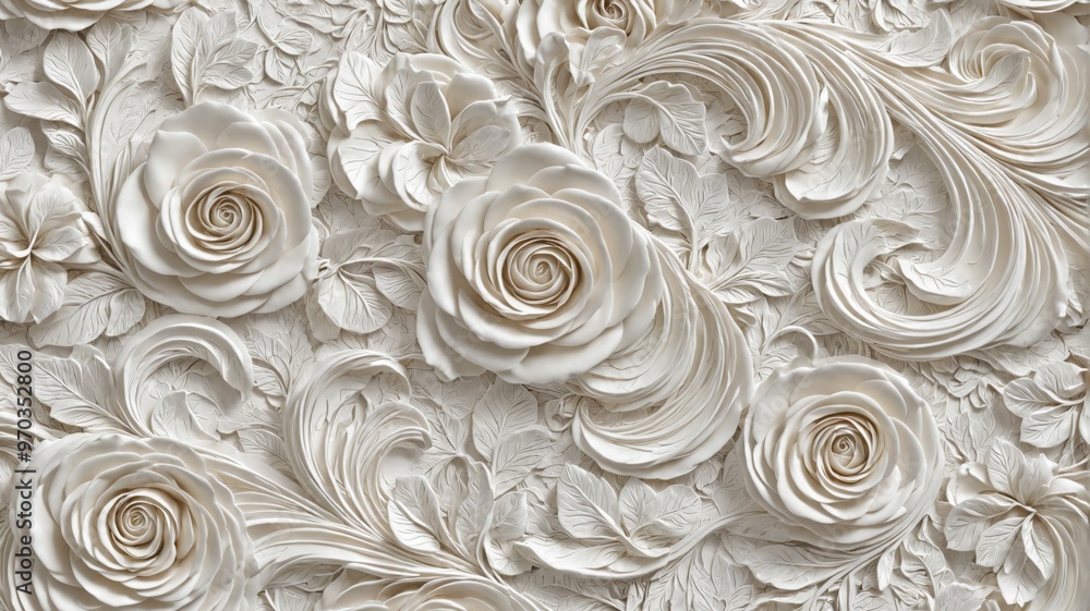 3D rendering intricate floral design white background made A tex 3D rendering intricate floral design white background made A tex