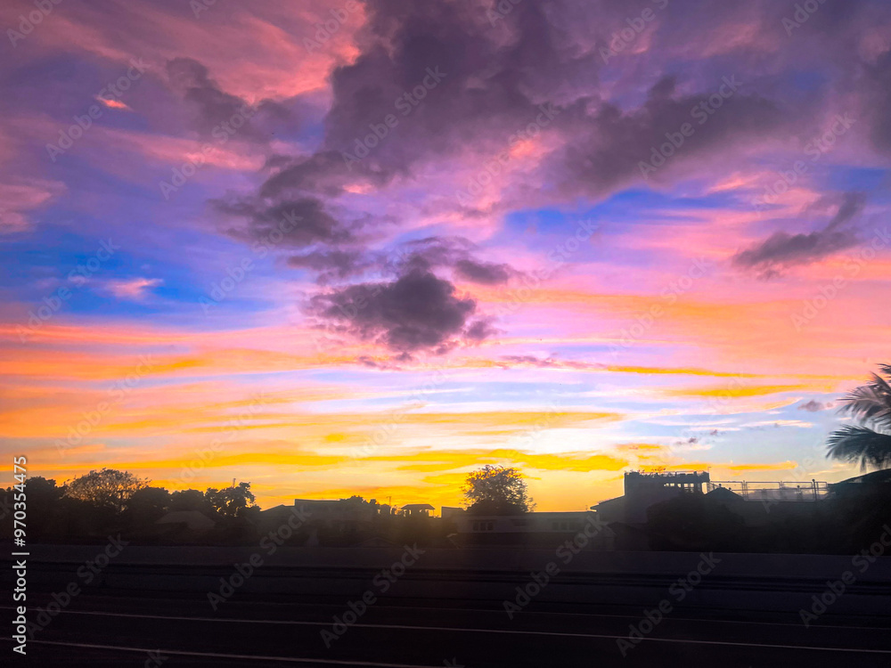 Fototapeta premium sunset in the city