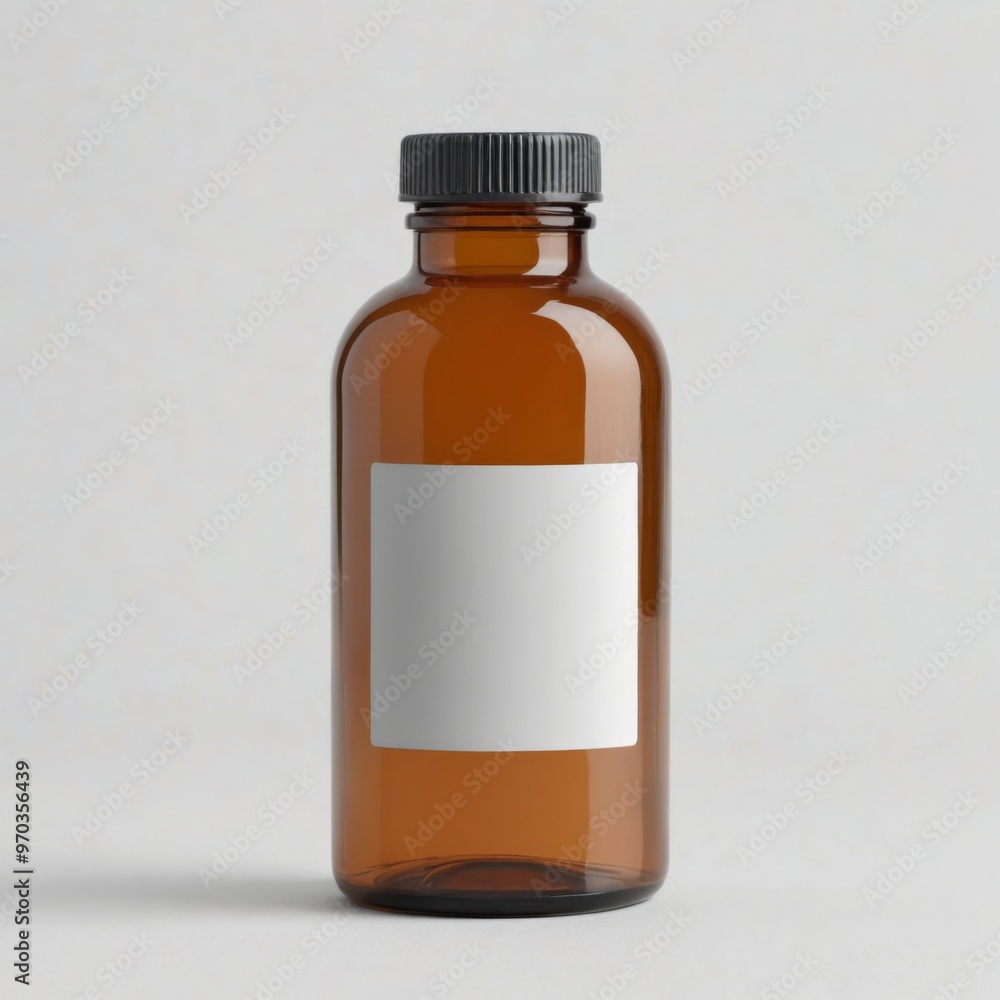 Brown glass bottle black cap empty standing upright This PNG ima Brown glass bottle black cap empty standing upright This PNG ima