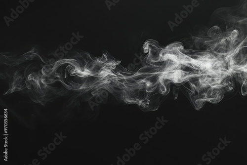 Smoke isolated on black background, smoke, fog, gas, cigarette smoke, air isoalted, ai