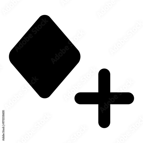 Keyframe add icon in solid-filled glyph style. Simple animation symbol vector illustration — pixel-perfect icon.