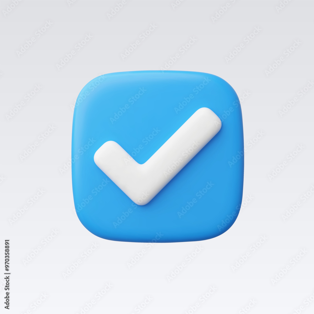 3d Realistic Check mark button vector illustration 3d Realistic Check mark button vector illustration