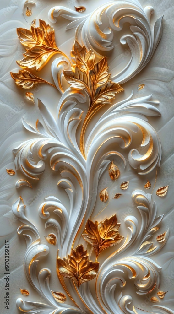 White and Gold Ornamental Design White and Gold Ornamental Design