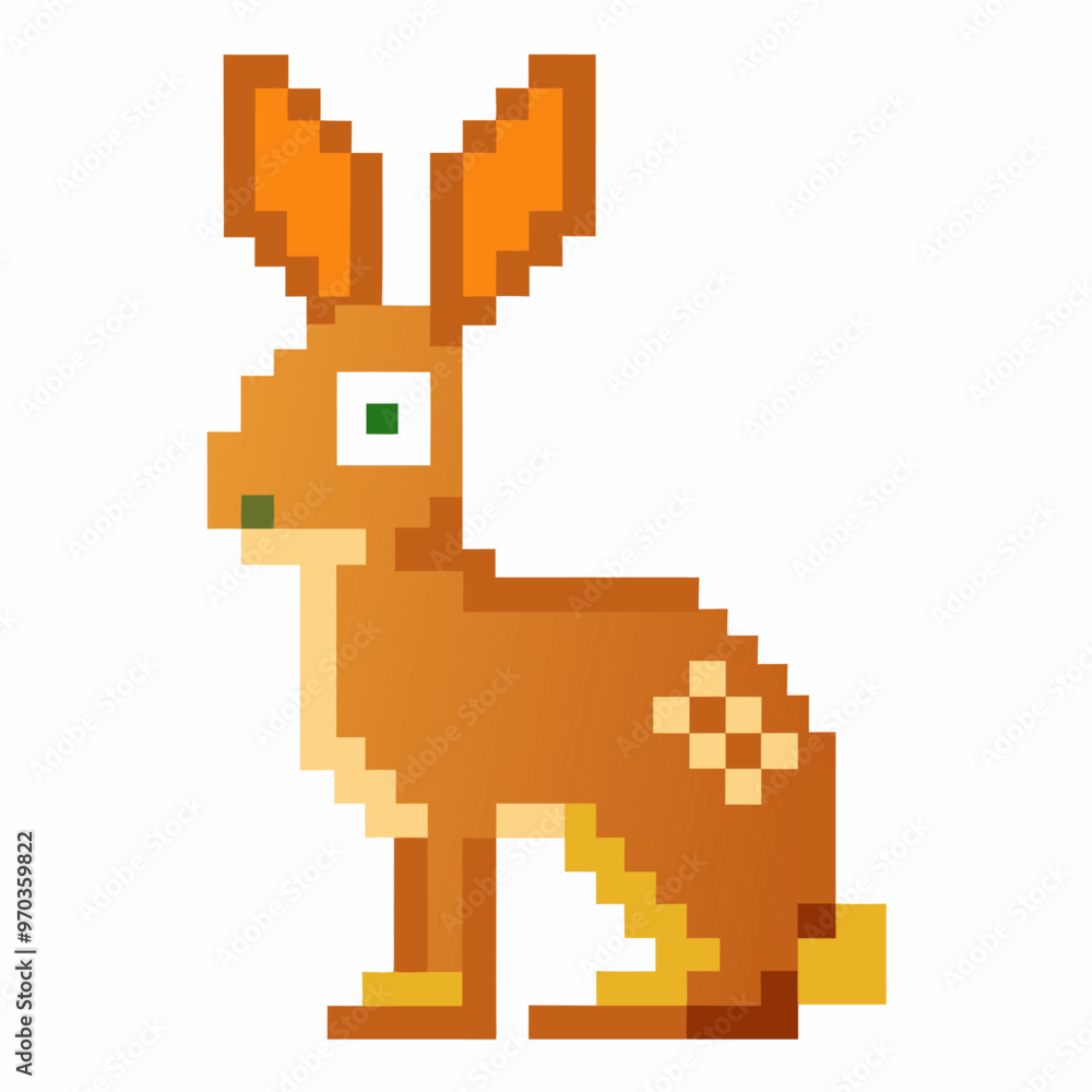 Obraz premium Pixel Art Kangaroo Character Retro Style Game Design Graphic