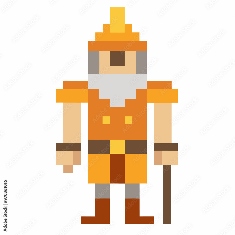 Retro Pixel Art Knight Standing with Sword and Shield Nostalgic 8 Bit Style Warrior Character Retro Pixel Art Knight Standing with Sword and Shield Nostalgic 8 Bit Style Warrior Character